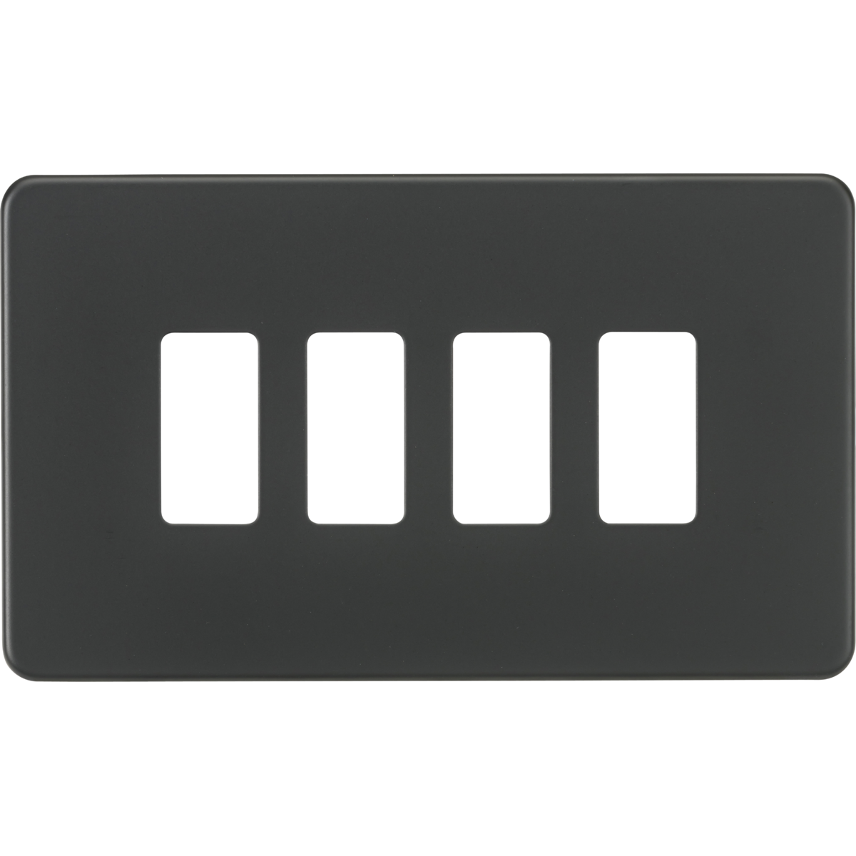 Knightsbridge GDSF004AT Screwless 4G grid faceplate anthracite