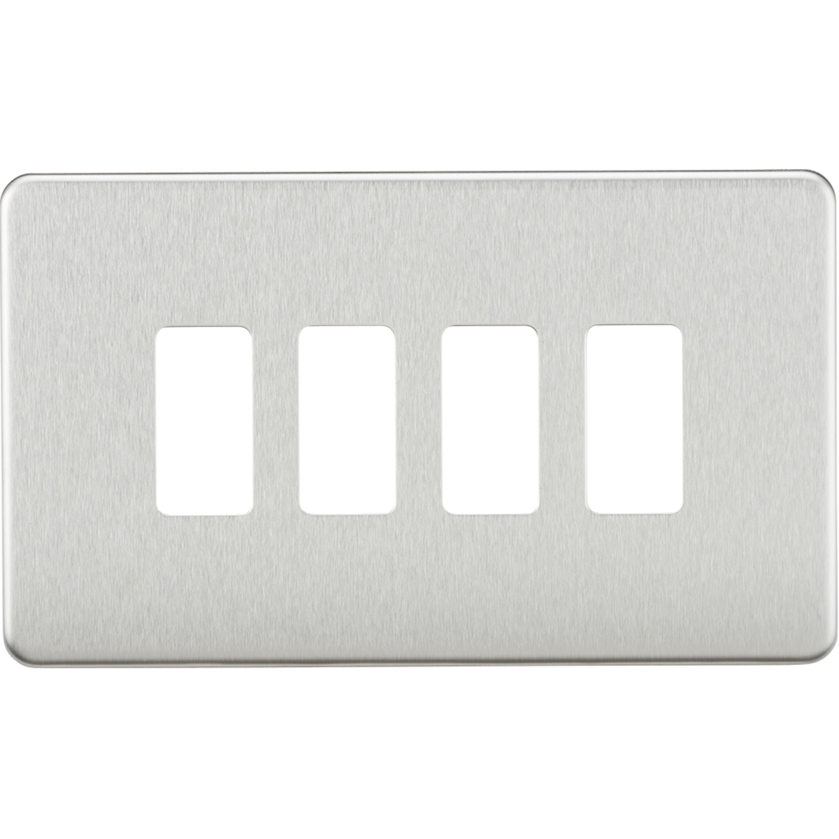 Knightsbridge GDSF004BC Screwless 4G grid faceplate brushed chrome