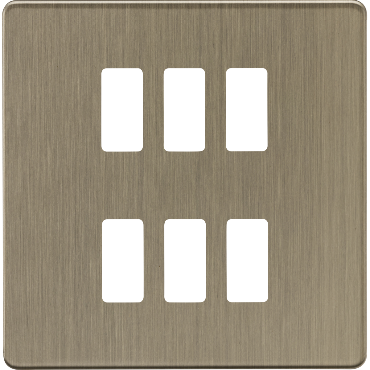 Knightsbridge GDSF006AB 6G Grid Faceplate Antique Brass