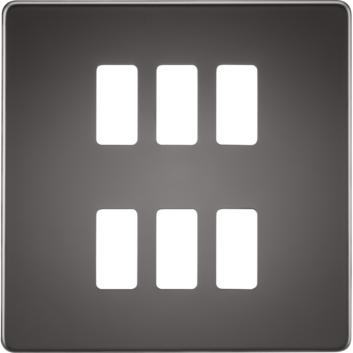 Knightsbridge GDSF006BN Screwless 6G grid faceplate black nickel