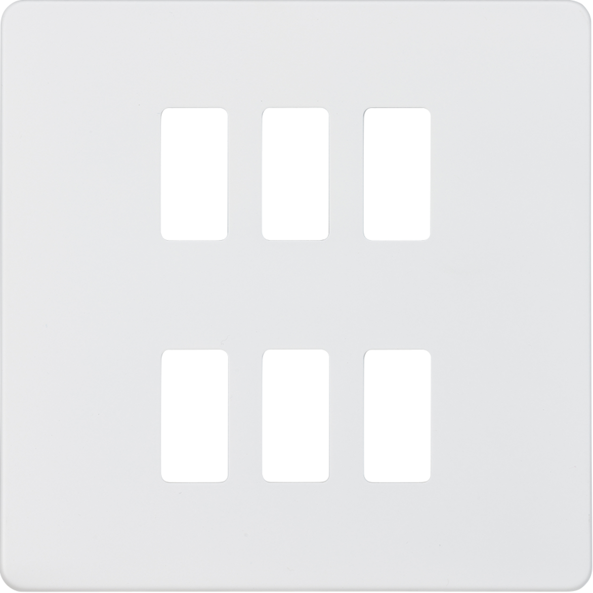 Knightsbridge GDSF006MW Screwless 6G grid faceplate matt white