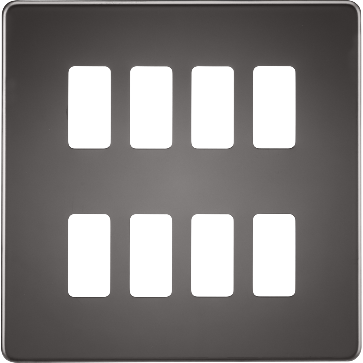 Knightsbridge GDSF008BN Screwless 8G grid faceplate black nickel