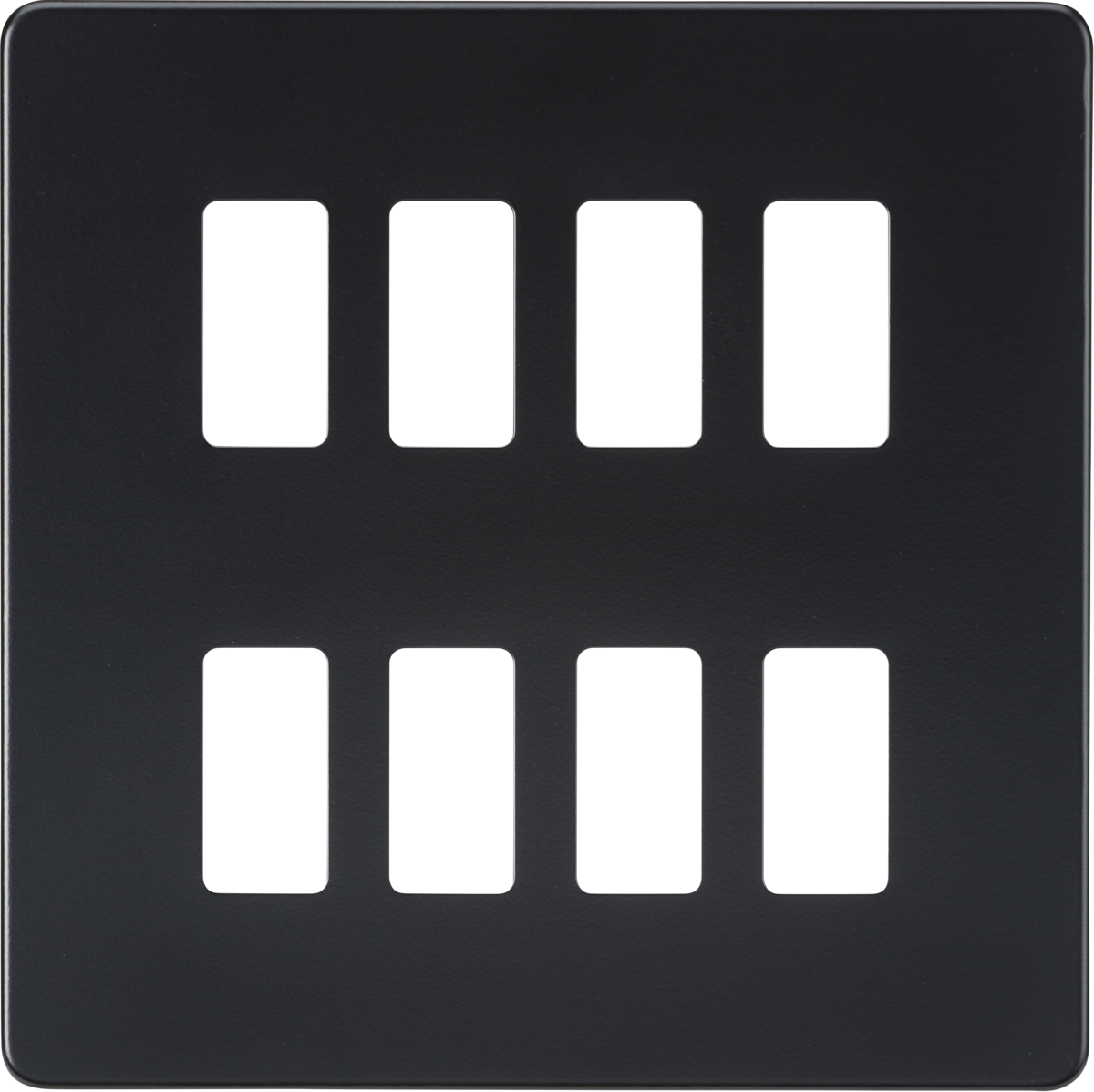 Knightsbridge GDSF008MB Screwless 8G grid faceplate matt black