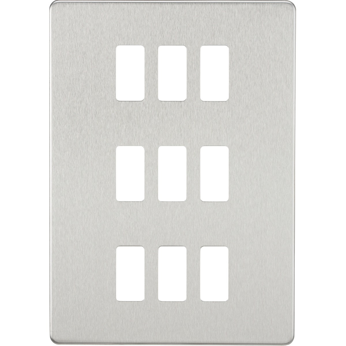 Knightsbridge GDSF009BC Screwless 9G grid faceplate brushed chrome