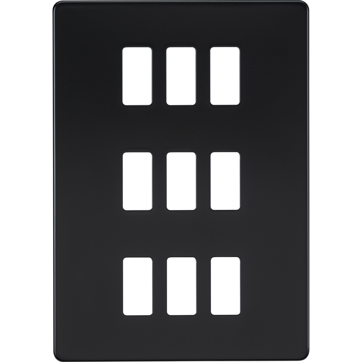 Knightsbridge GDSF009MB Screwless 9G grid faceplate matt black