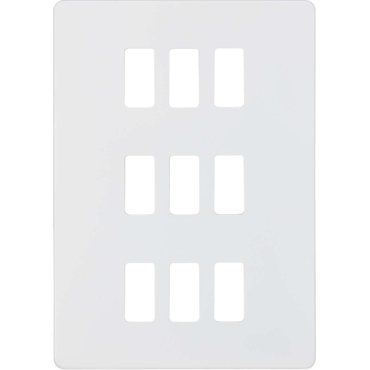Knightsbridge GDSF009MW Screwless 9G grid faceplate matt white