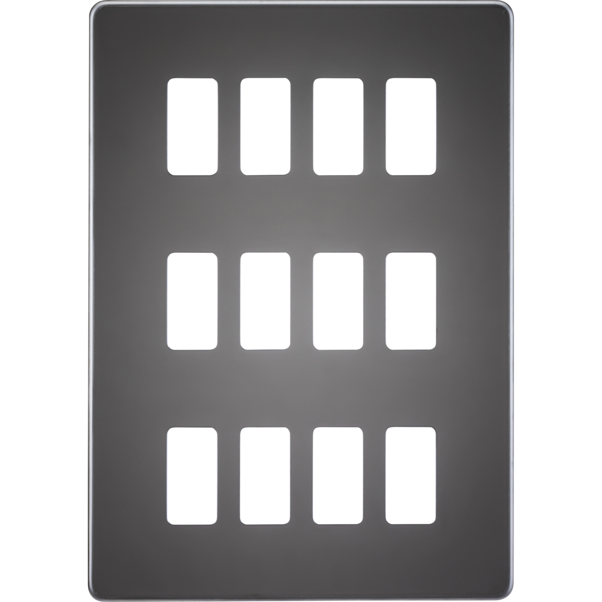 Knightsbridge GDSF012BN Screwless 12G grid faceplate black nickel