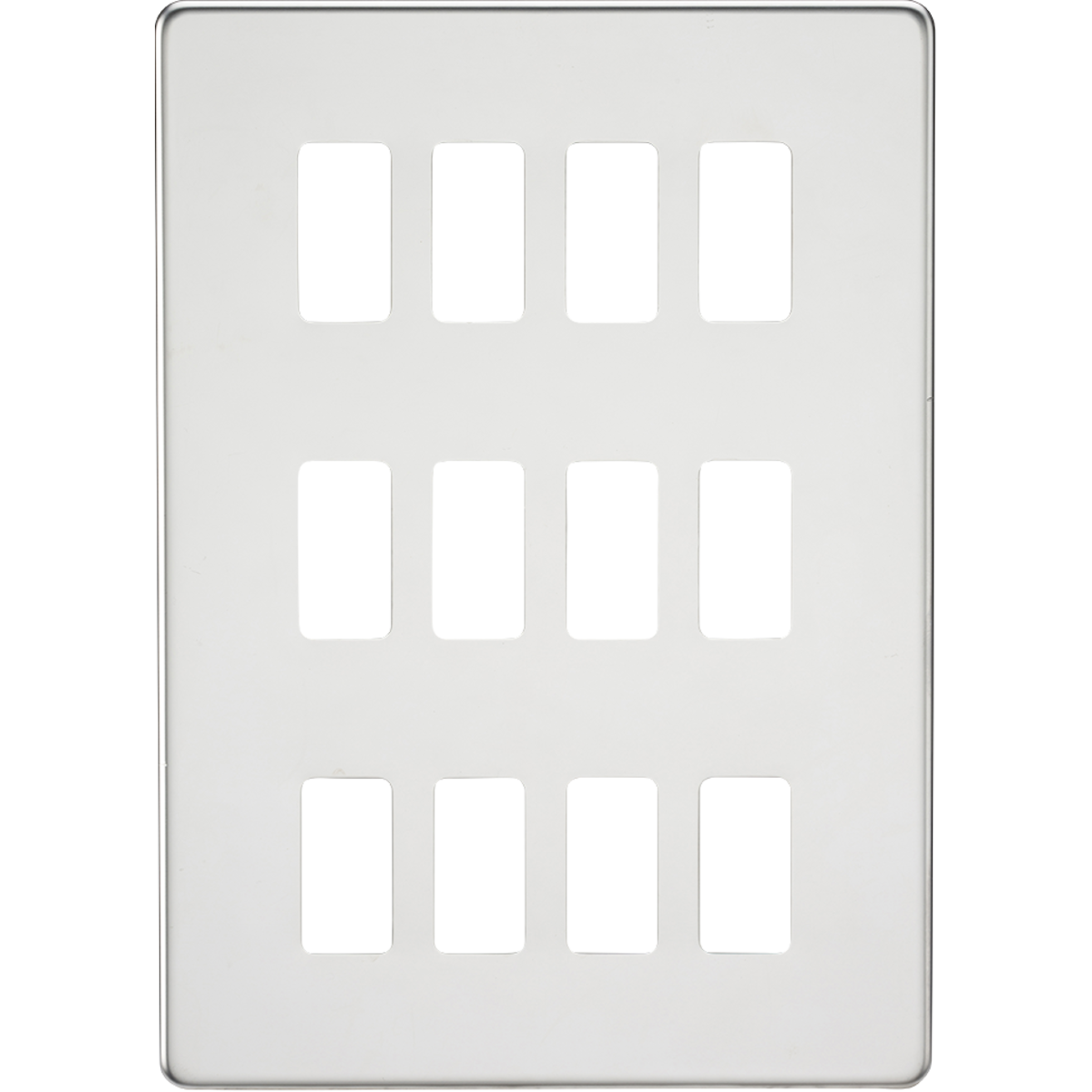 Knightsbridge GDSF012PC Screwless 12G grid faceplate polished chrome