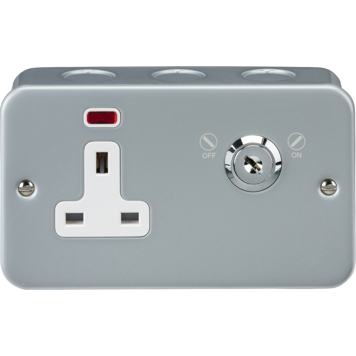 Knightsbridge M9LOCKN 13A DP Lockable Socket with Neon