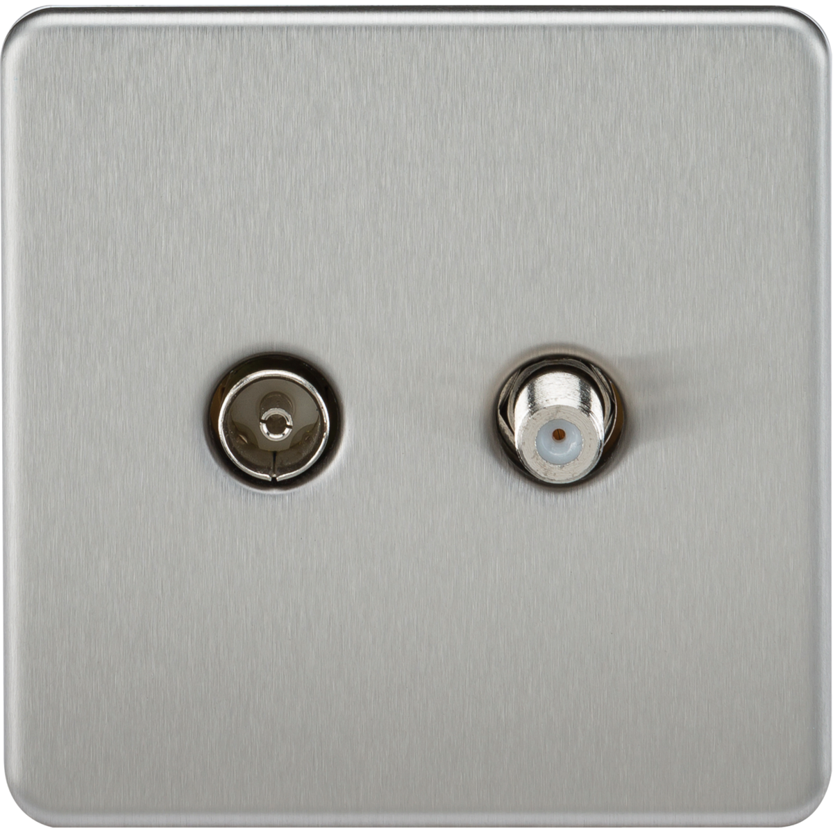 Knightsbridge SF0140BC TV & SAT TV Outlet (Isolated) Brushed Chrome