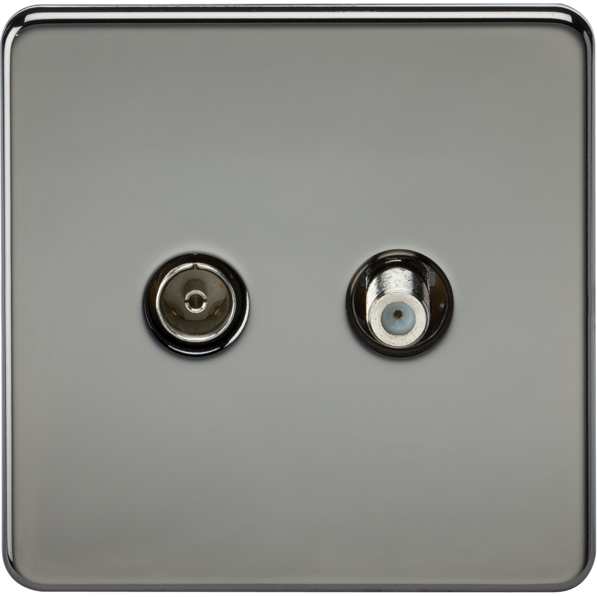 Knightsbridge SF0140BN TV & SAT TV Outlet (Isolated) Black Nickel