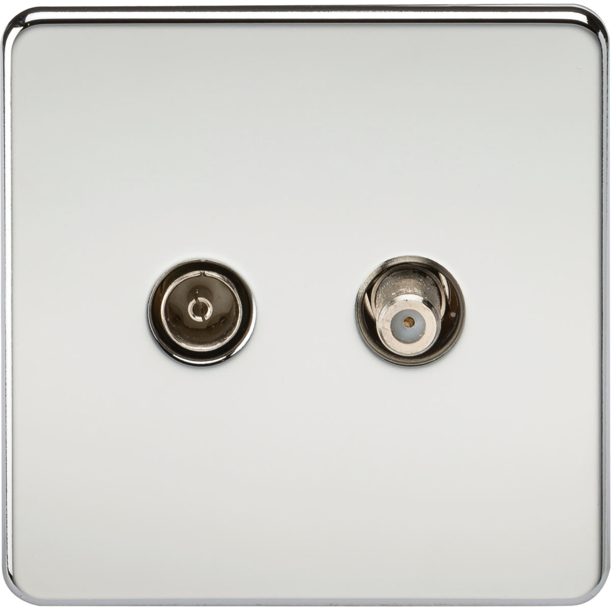 Knightsbridge SF0140PC TV & SAT TV Outlet (Isolated) Polished Chrome
