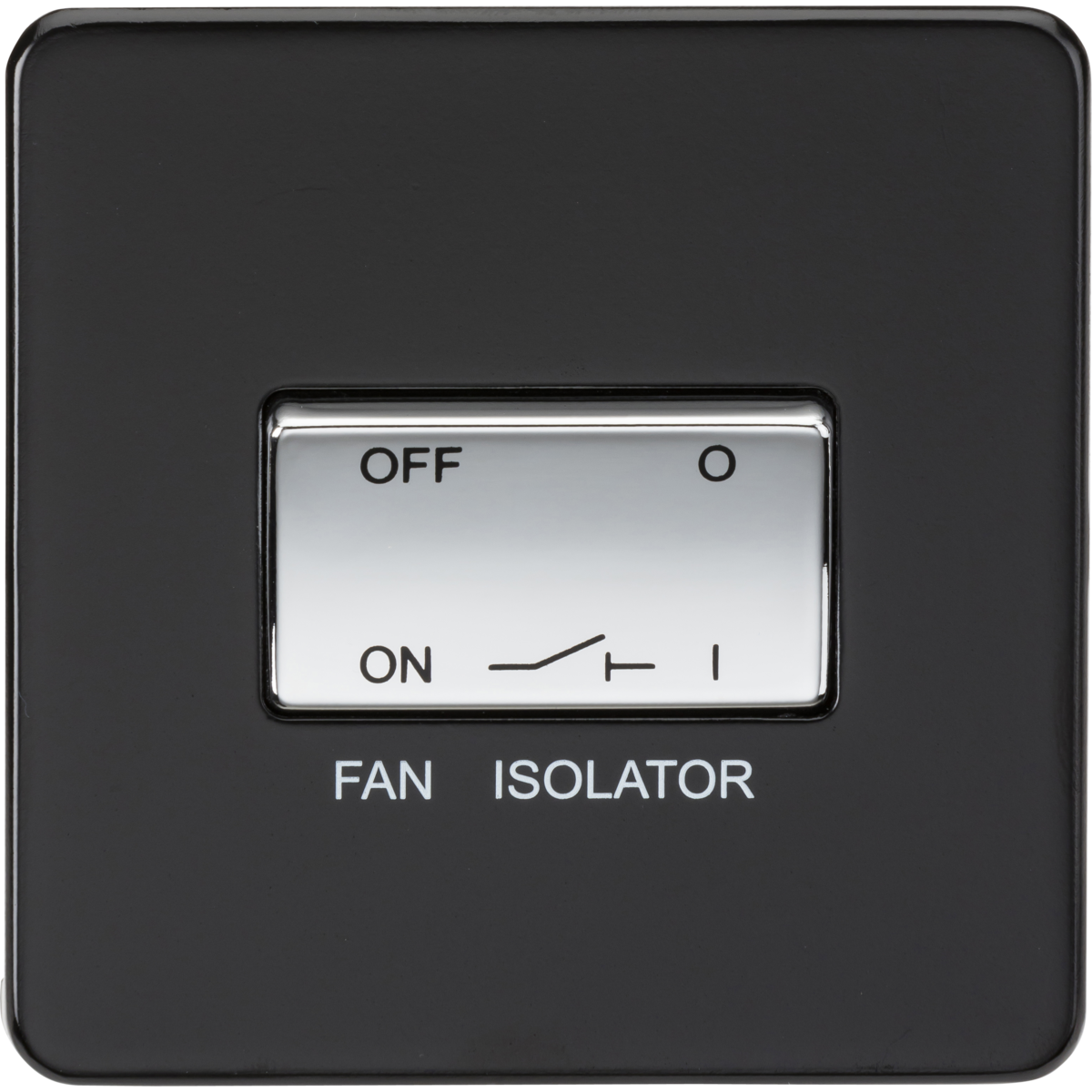 Knightsbridge SF1100MB 10A Fan Isolator Switch Matt Black with Chrome Rocker