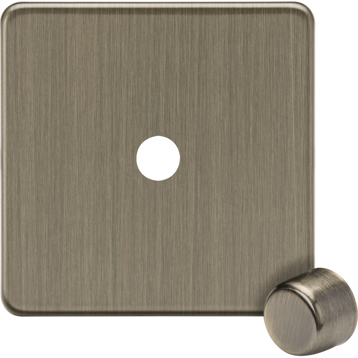 Knightsbridge SF1DIMAB 1G Dimmer Plate with Matching Metal Dimmer Cap Antique Brass