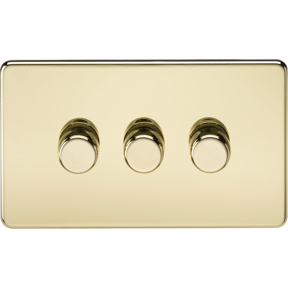 Knightsbridge SF2193PB 3G 2-way 10-200W (5-150W LED) Intelligent dimmer Polished Brass