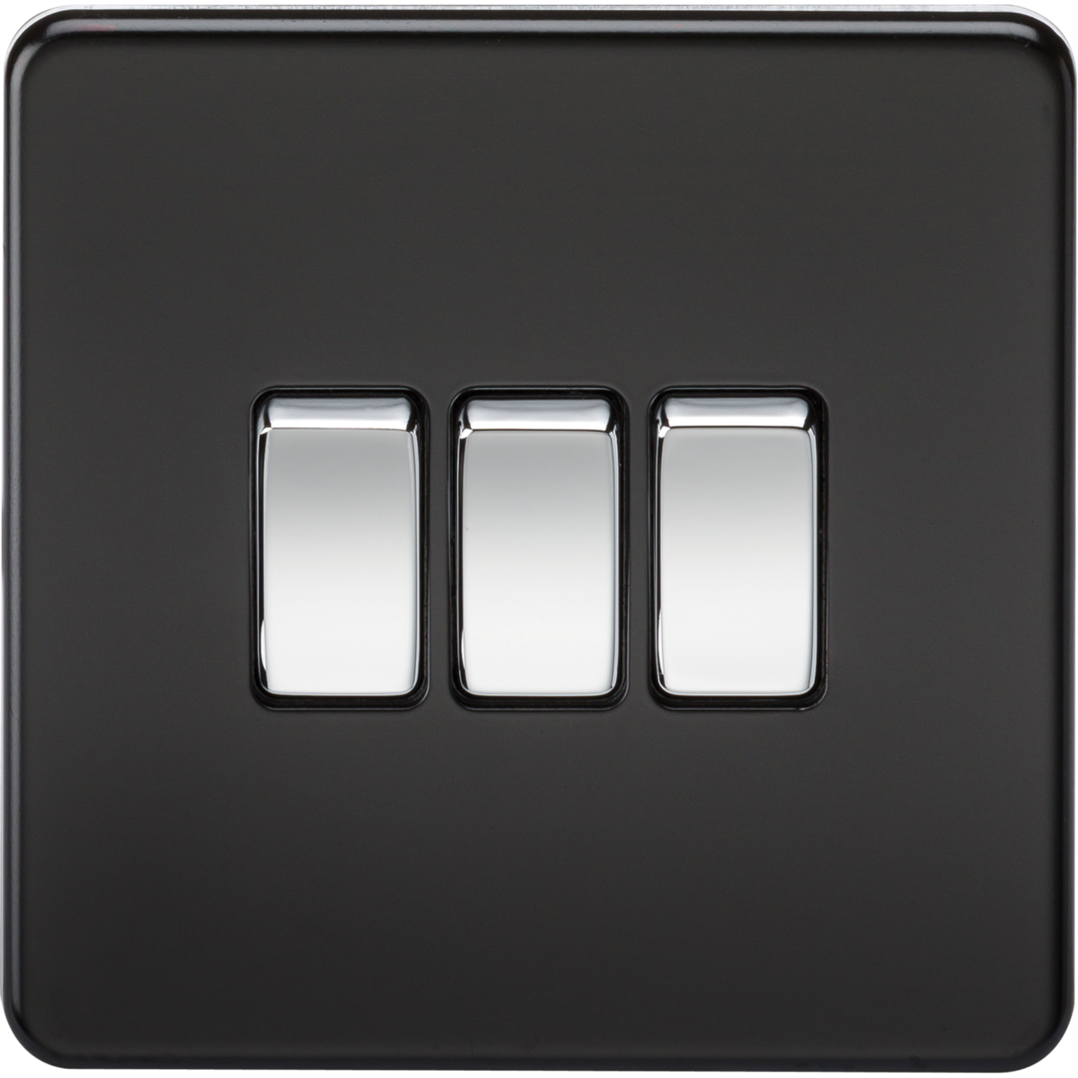 Knightsbridge SF4000MB 10AX 3G 2-way Switch Matt Black with Chrome Rocker
