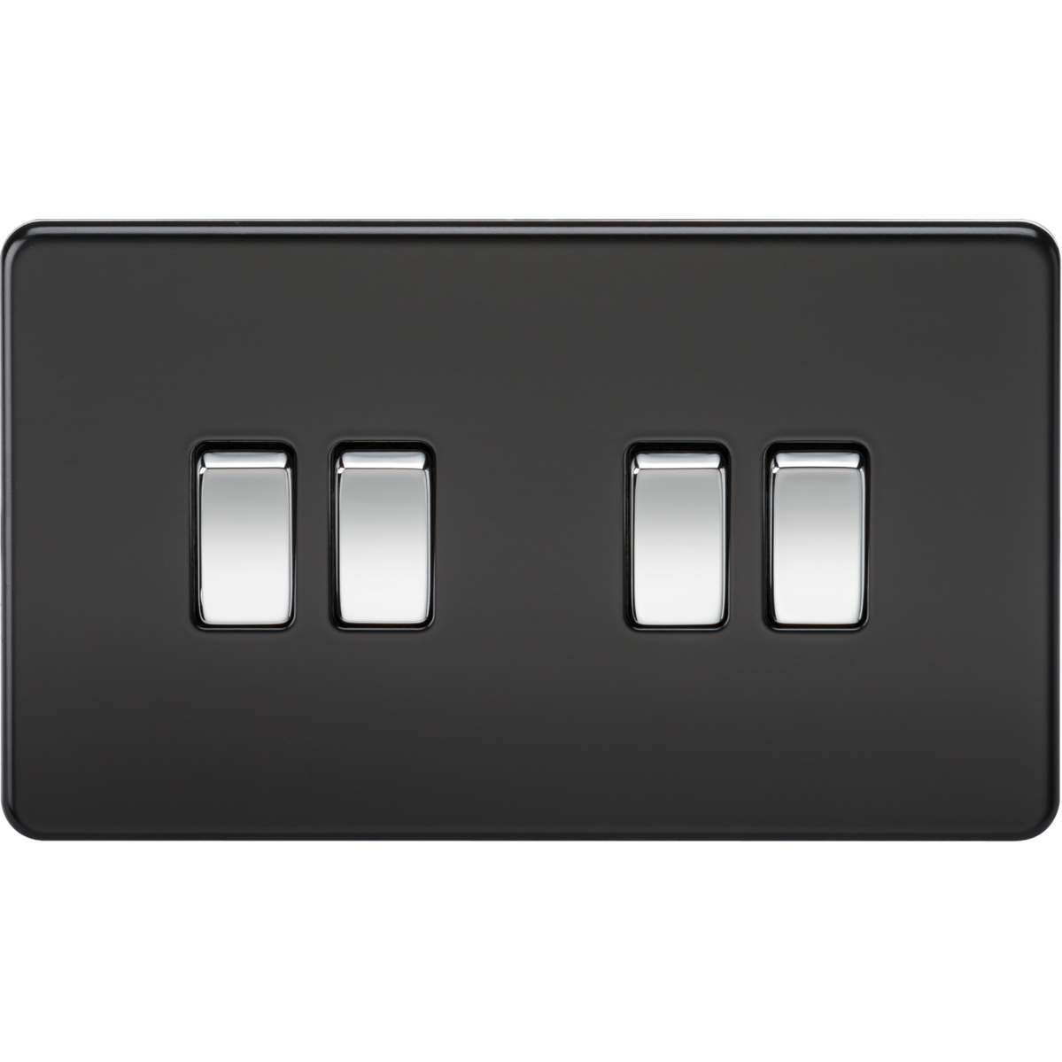 Knightsbridge SF4100MB 10AX 4G 2-way Switch Matt Black with Chrome Rocker