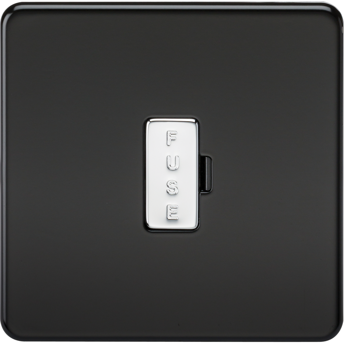 Knightsbridge SF6000MB 13A Fused Spur Unit Matt Black with Chrome Fuse Cap