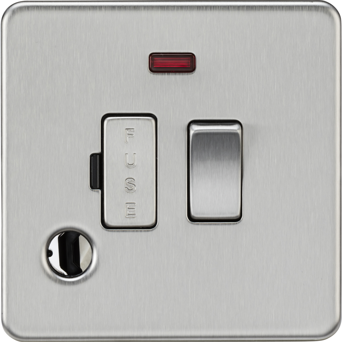 Knightsbridge SF6300FBC 13A Switched Fused Spur with Neon and Flex Outlet Brushed Chrome