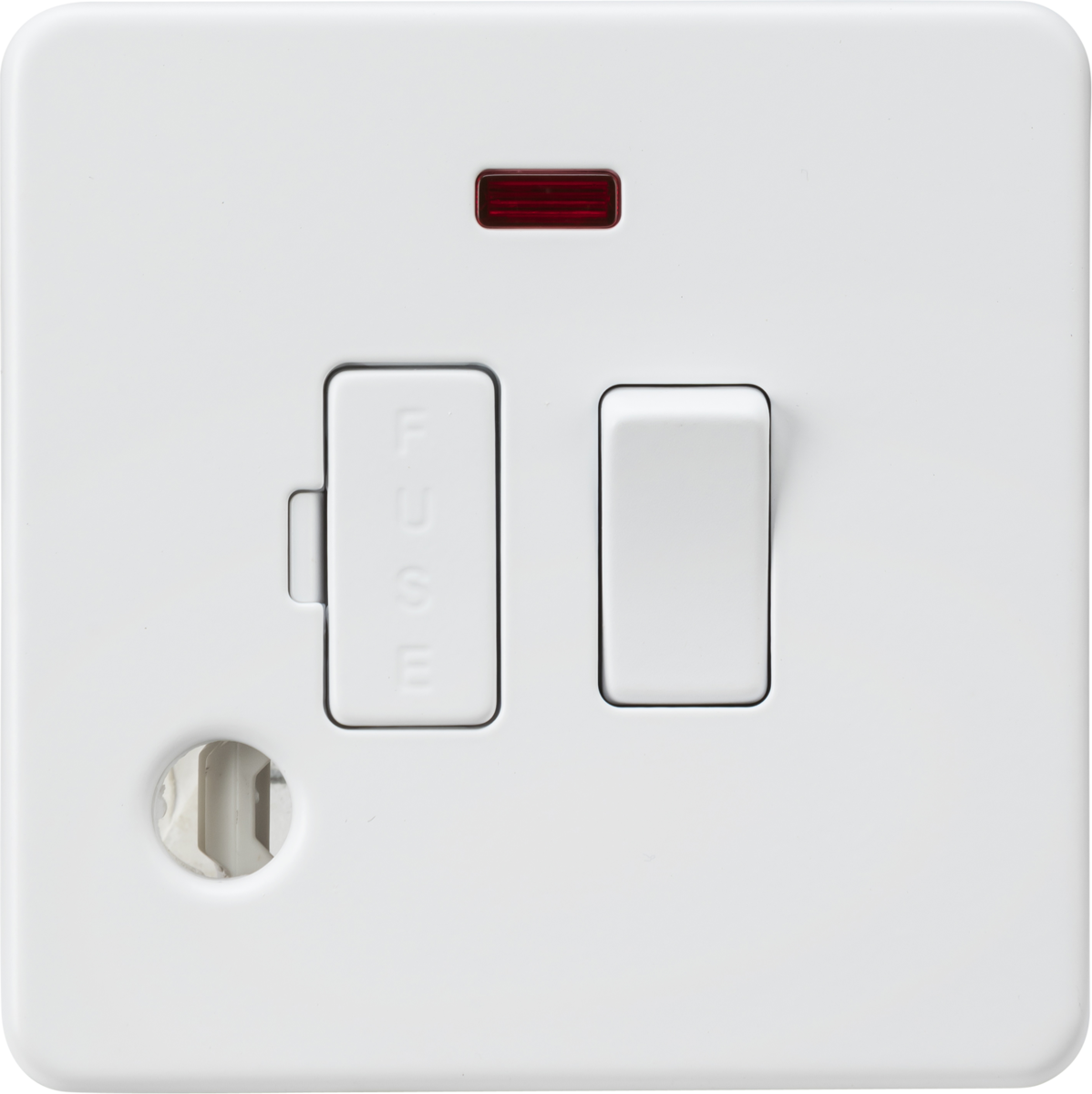 Knightsbridge SF6300FMW 13A Switched Fused Spur with Neon and Flex Outlet Matt White