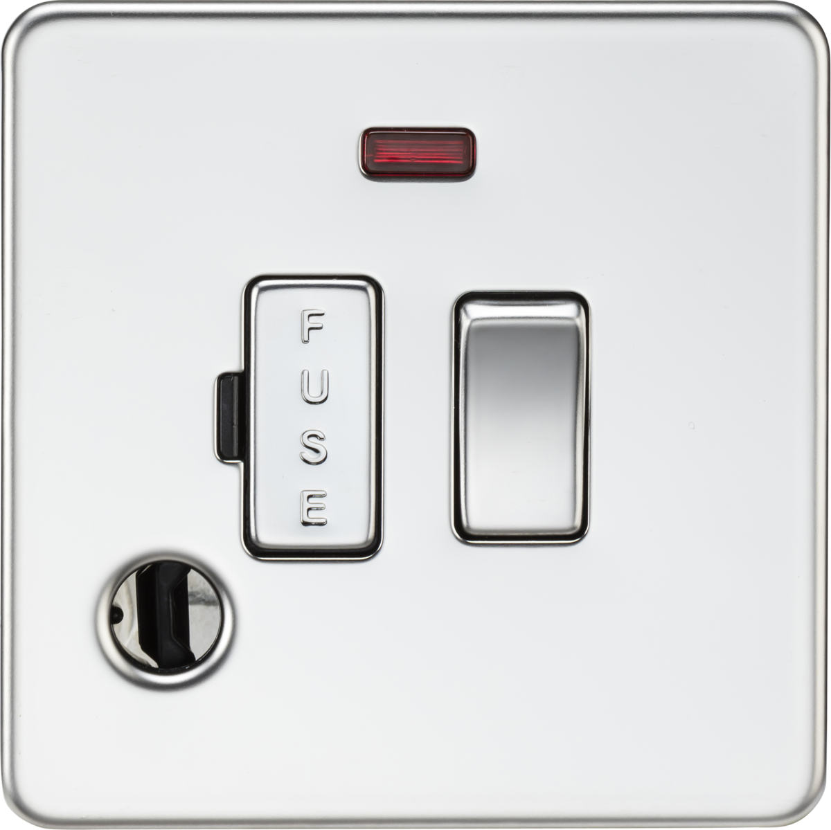 Knightsbridge SF6300FPC 13A Switched Fused Spur with Neon and Flex Outlet Polished Chrome