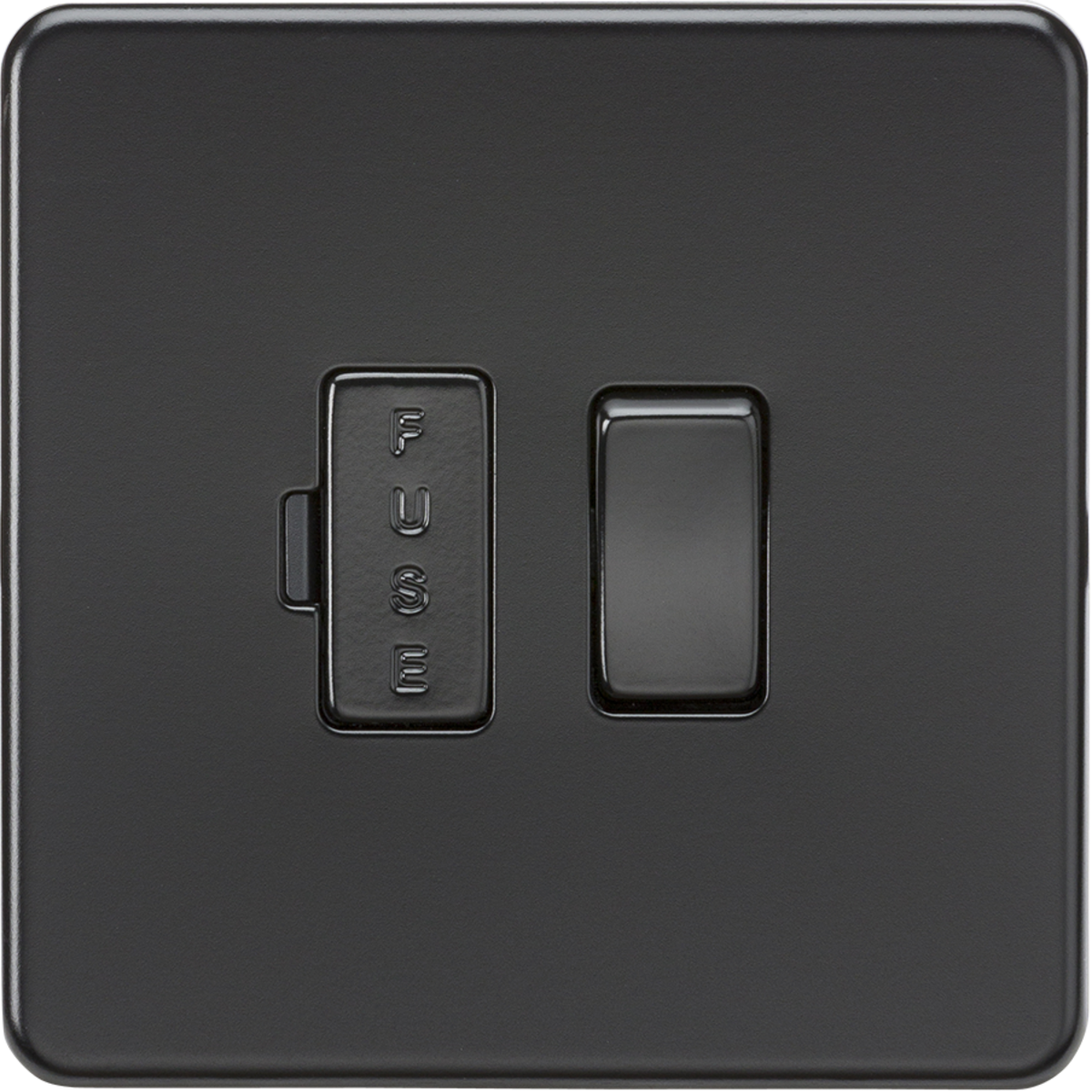 Knightsbridge SF6300MBB 13A Switched Fused Spur Unit Matt Black with black fuse cover