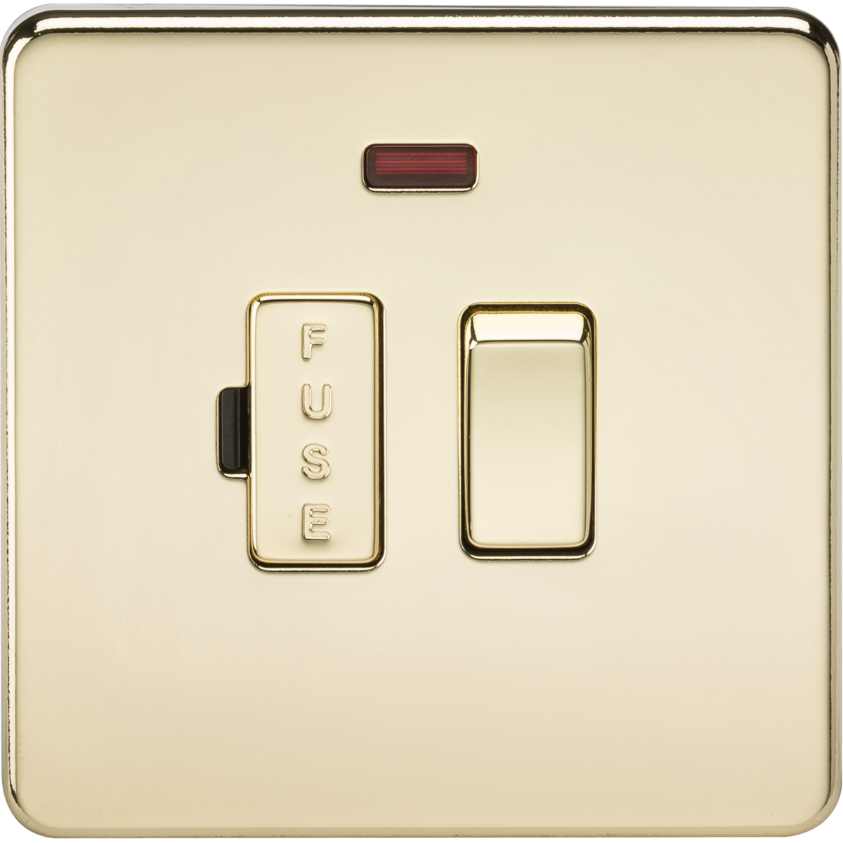 Knightsbridge SF6300NPB 13A Switched Fused Spur Unit with Neon Polished Brass