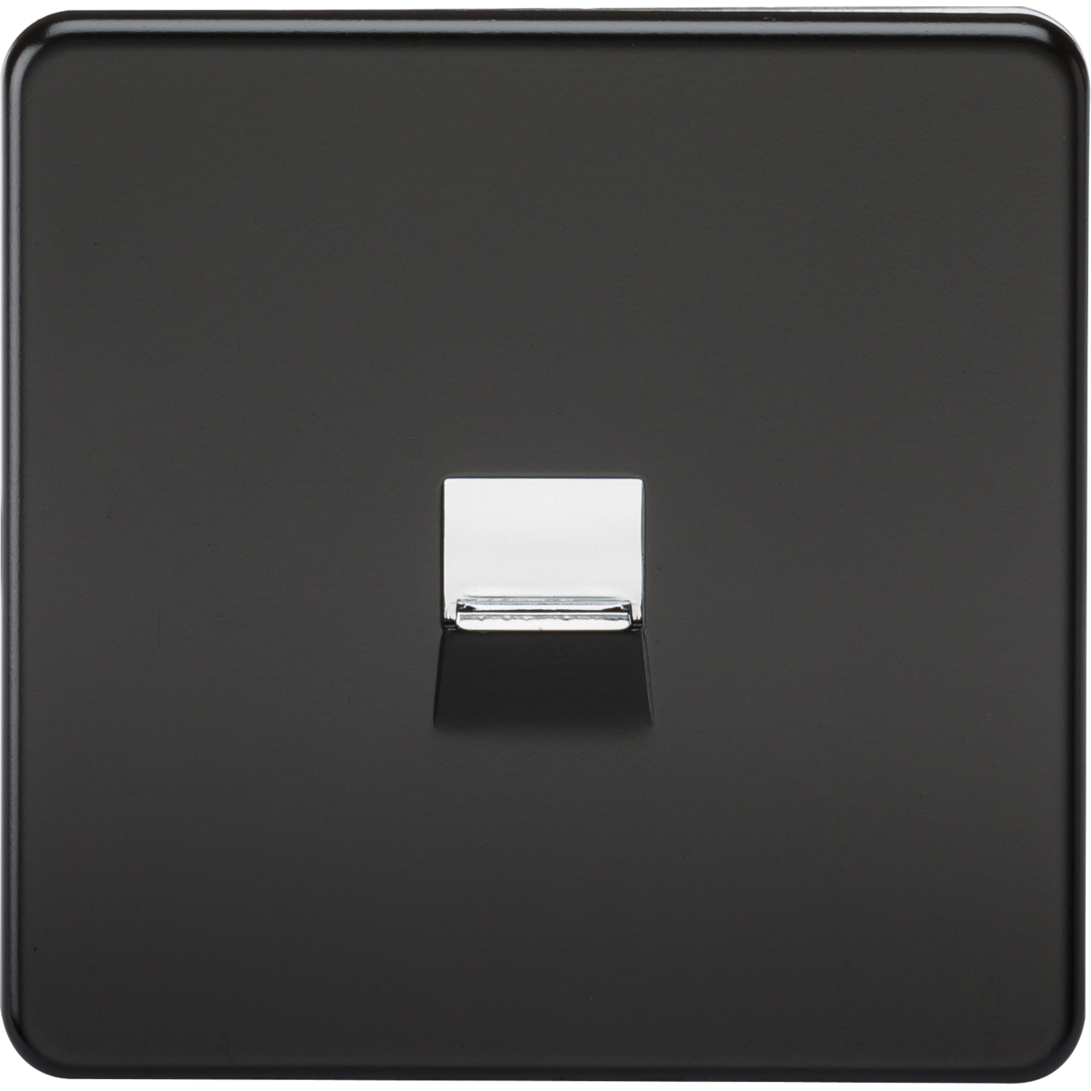 Knightsbridge SF7300MB Telephone Master Socket Matt Black with Chrome Shutter