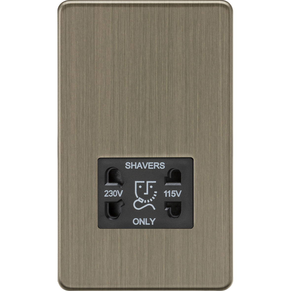 Knightsbridge SF8900AB 115V/230V Dual Voltage Shaver Socket Antique Brass