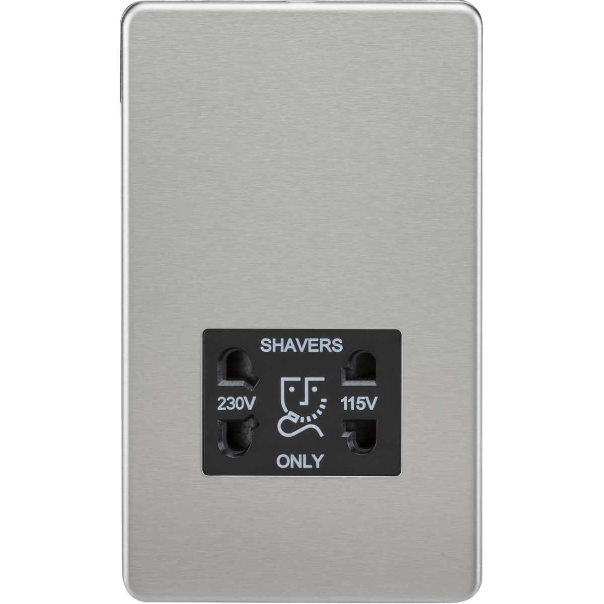 Knightsbridge SF8900BC 115V/230V Dual Voltage Shaver Socket Brushed Chrome with Black Insert