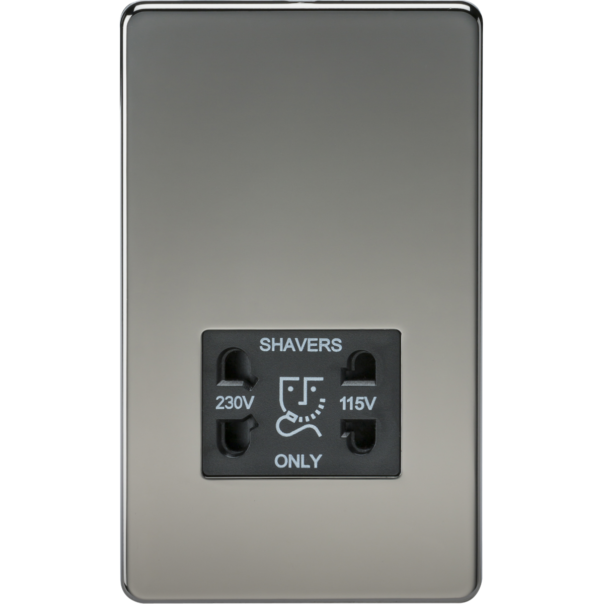 Knightsbridge SF8900BN 115V/230V Dual Voltage Shaver Socket Black Nickel with Black Insert