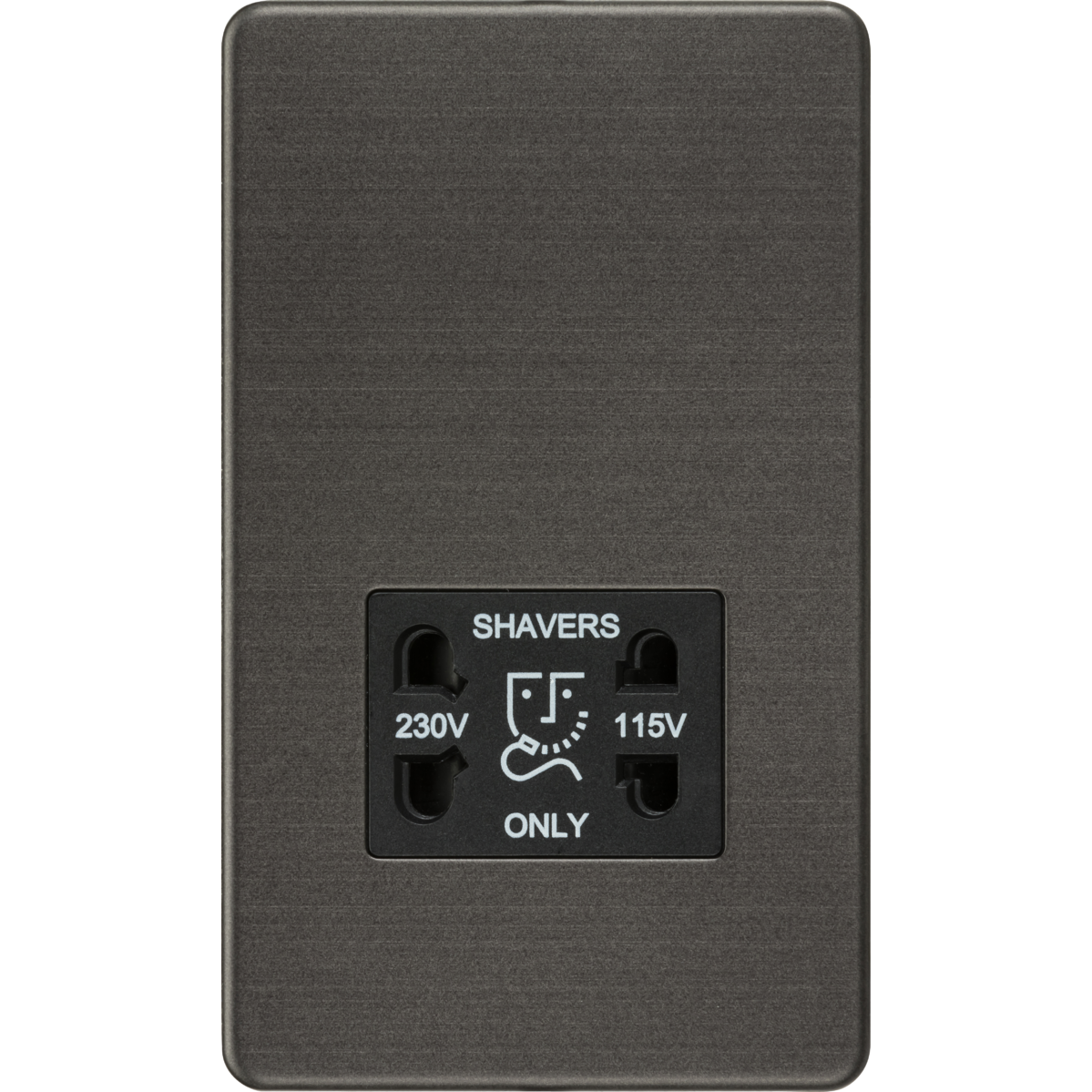 Knightsbridge SF8900SB 115V/230V Dual Voltage Shaver Socket Smoked Bronze with Black Insert