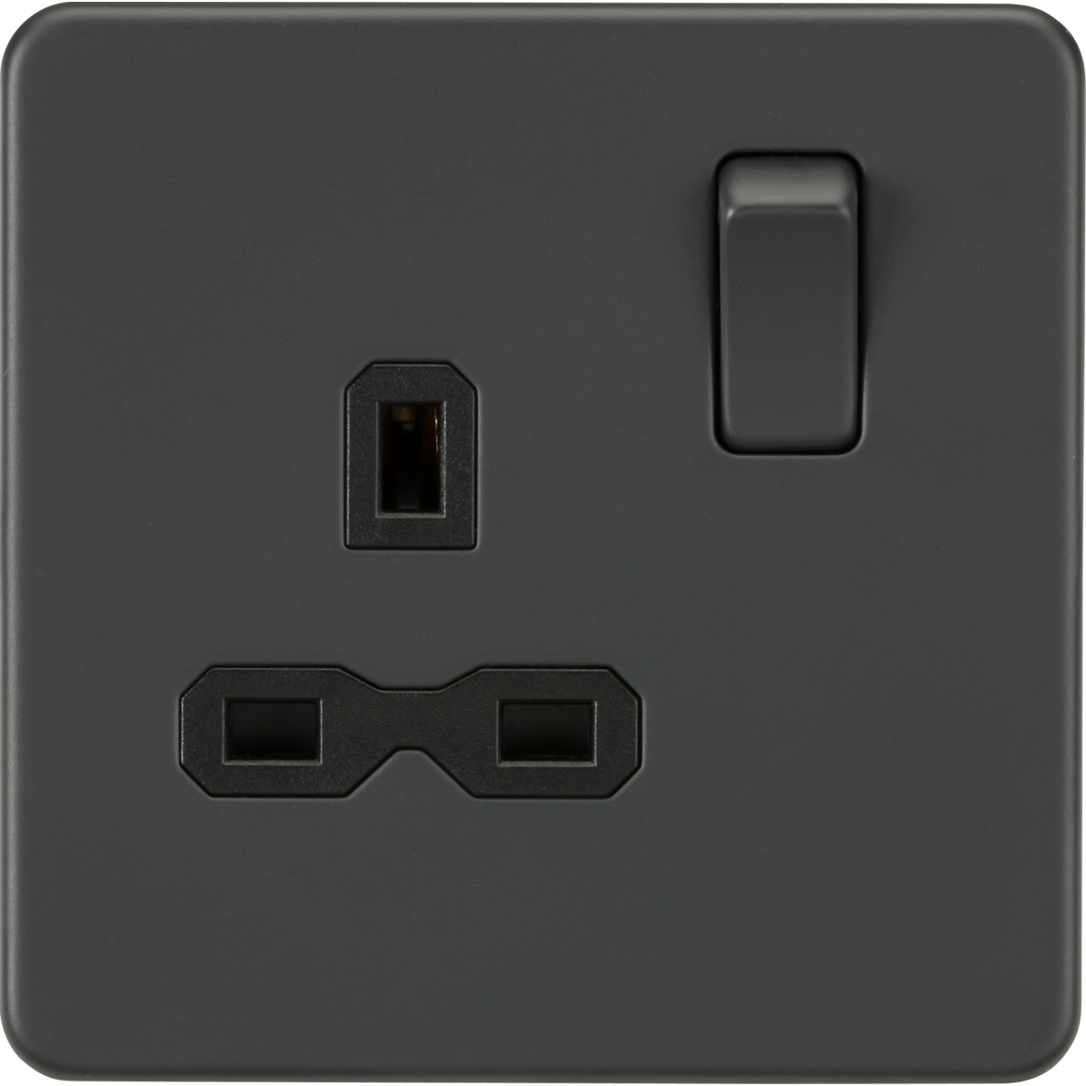 Knightsbridge SFR7000AT 13A 1G DP Switched Socket Anthracite with Black Insert
