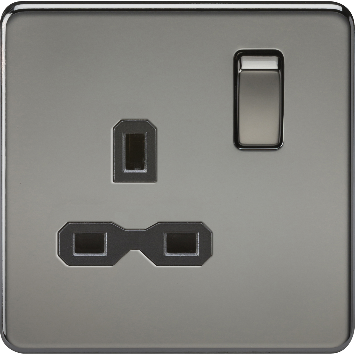 Knightsbridge SFR7000BN 13A 1G DP Switched Socket Black Nickel with Black Insert