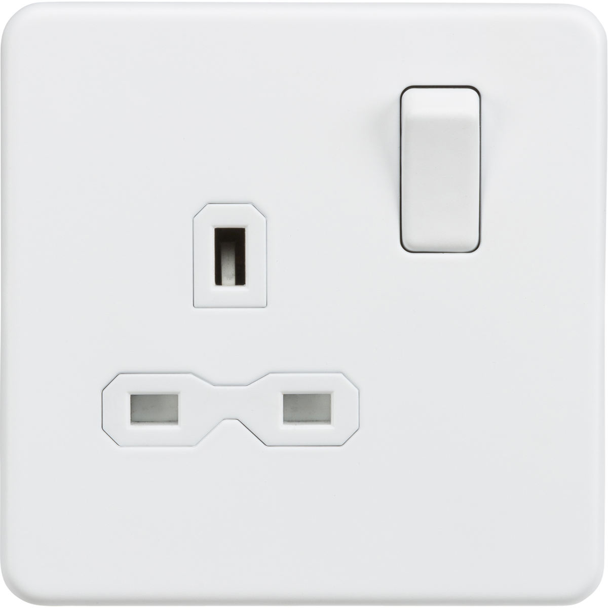 Knightsbridge SFR7000MW 13A 1G DP Switched Socket Matt White with White Insert