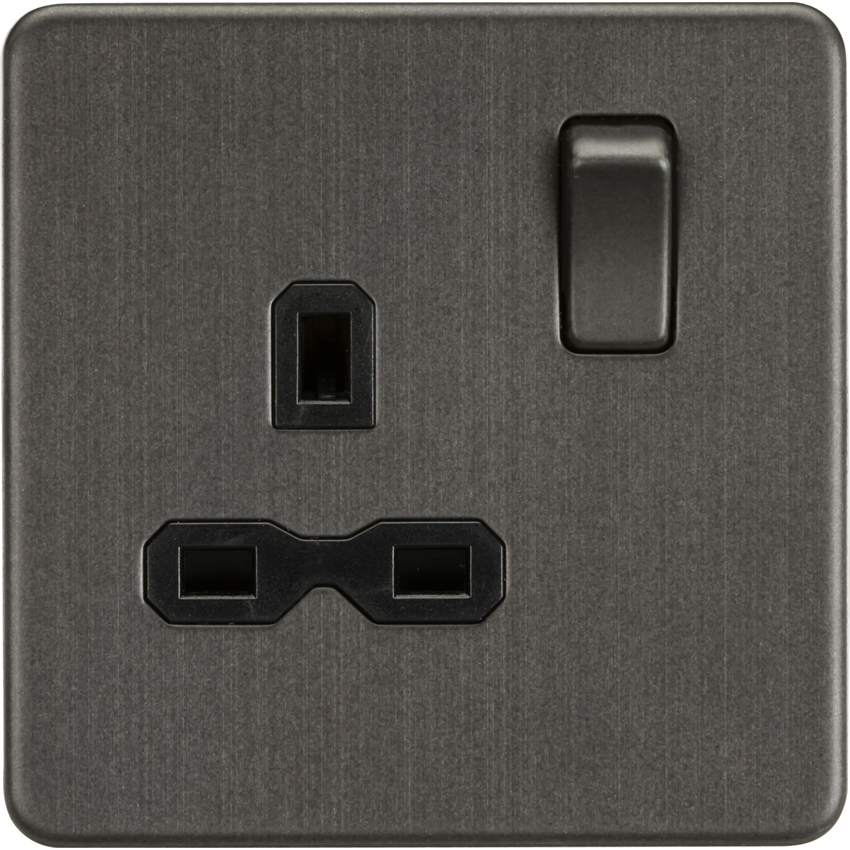 Knightsbridge SFR7000SB 13A 1G DP Switched Socket Smoked Bronze with Black Insert