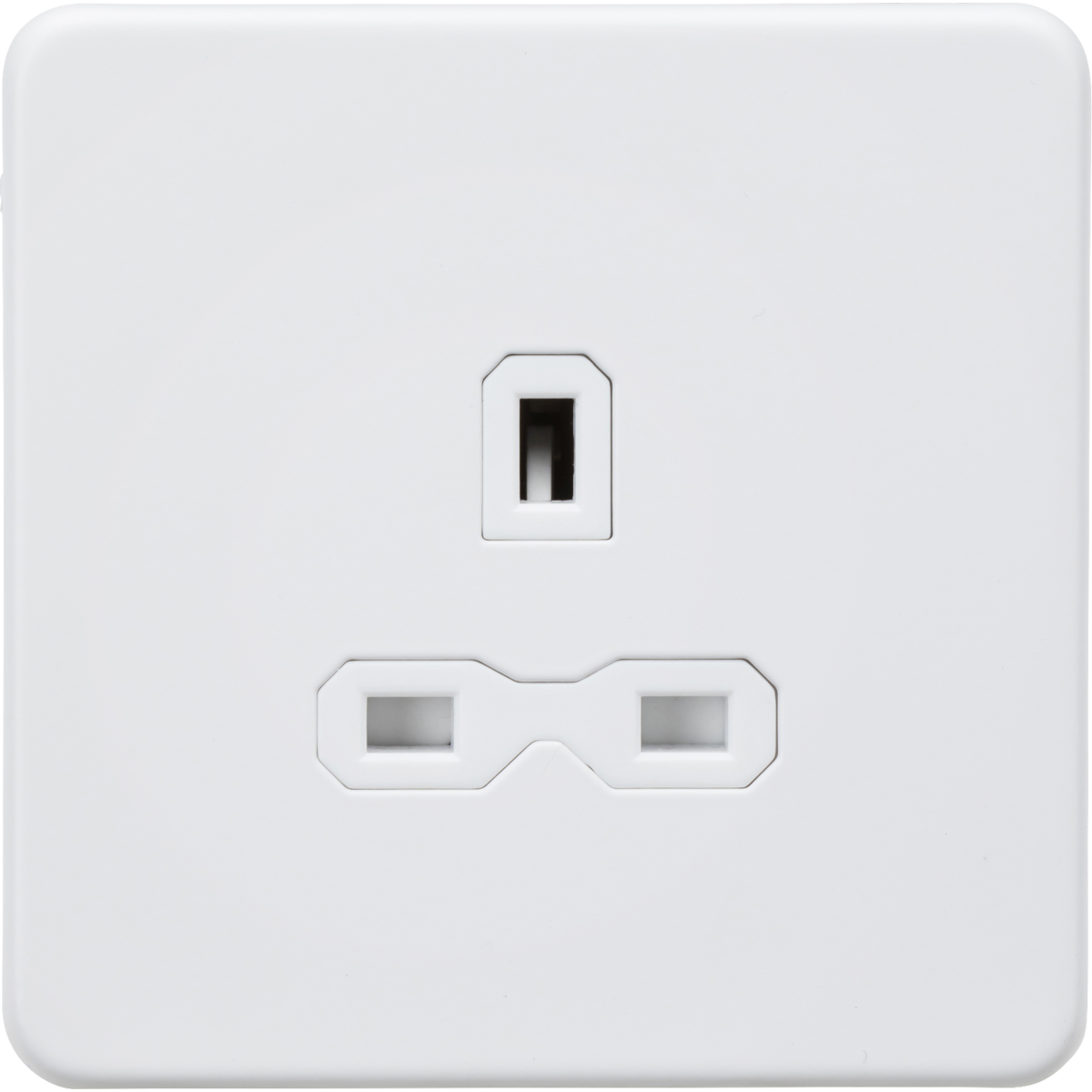 Knightsbridge SFR7000UMW 13A 1G Unswitched Socket Matt White with White Insert
