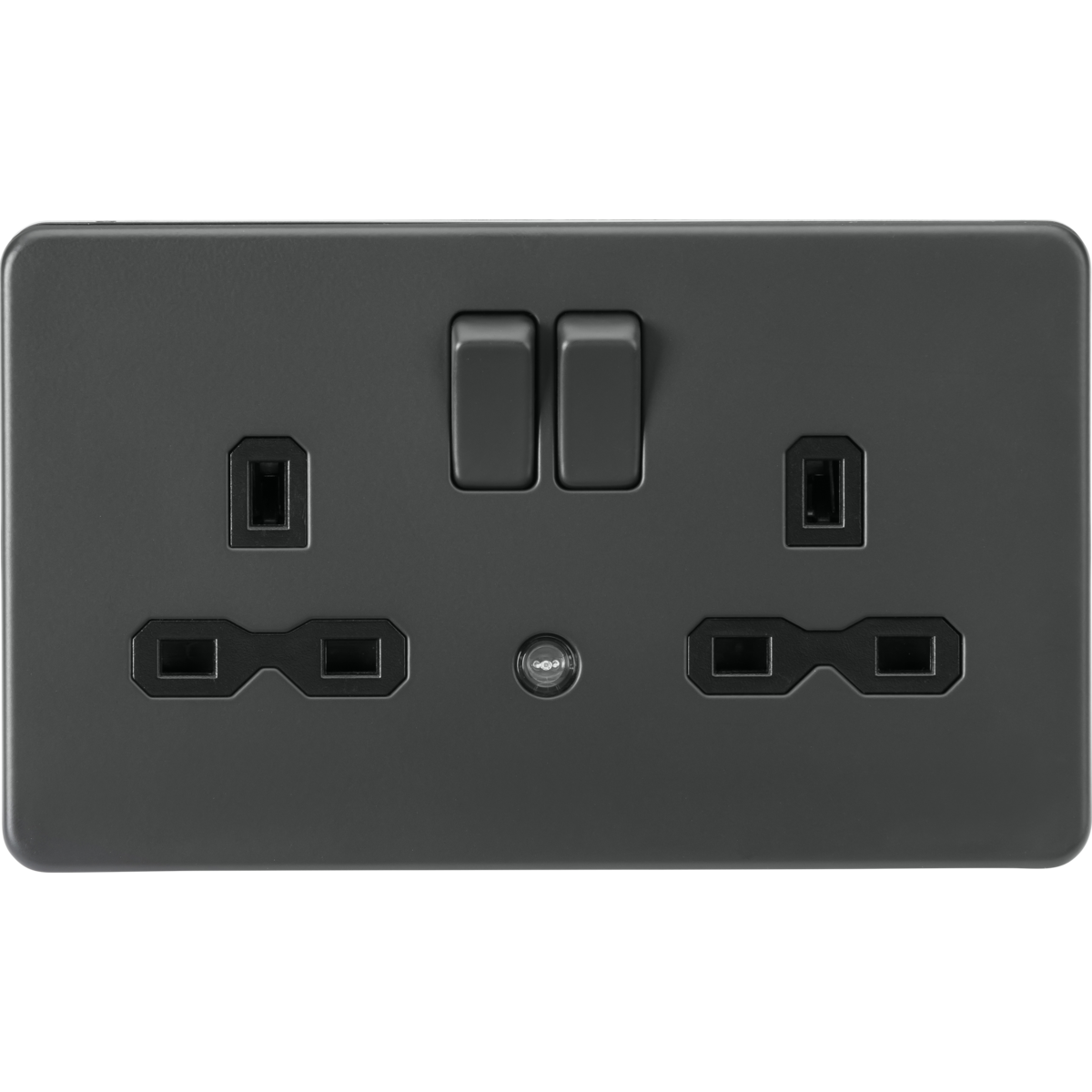 Knightsbridge SFR9NLAT 13A 2G DP Switched Socket with Photocell Nightlight Function Anthracite with Black Insert