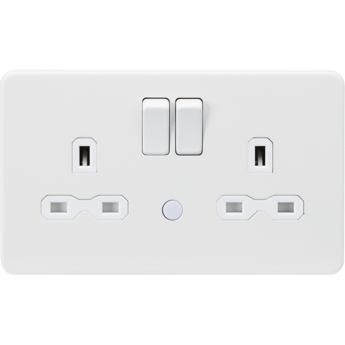 Knightsbridge SFR9NLMW 13A 2G DP Switched Socket with Photocell Nightlight Function Matt White with White Insert