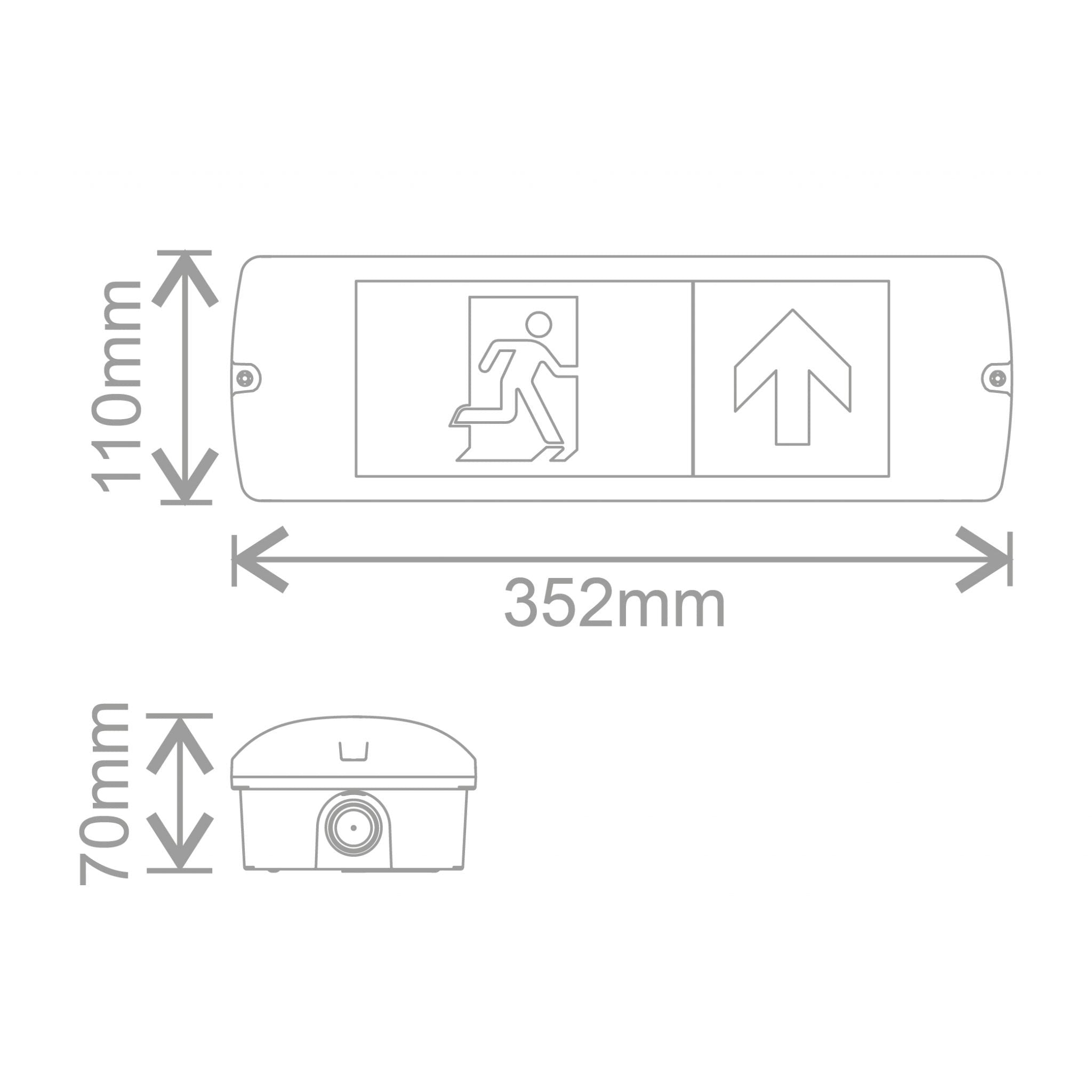 Kosnic MUL0105 IP65 Emergency LED Bulkhead Exit Sign