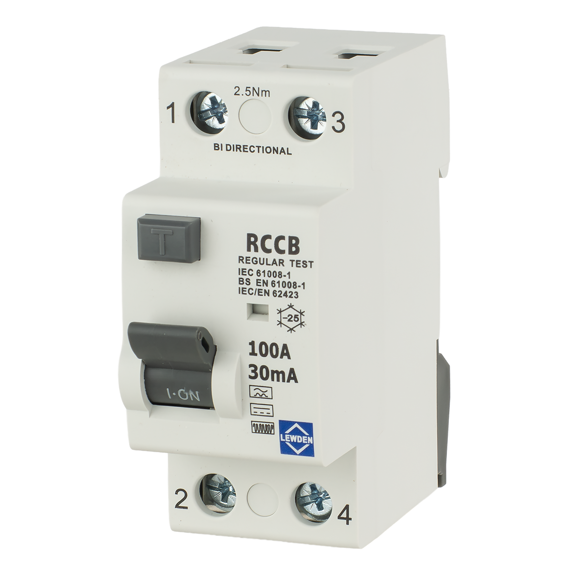 Lewden 100/30/2B Type B 100A 30mA 230V 2 Pole RCD