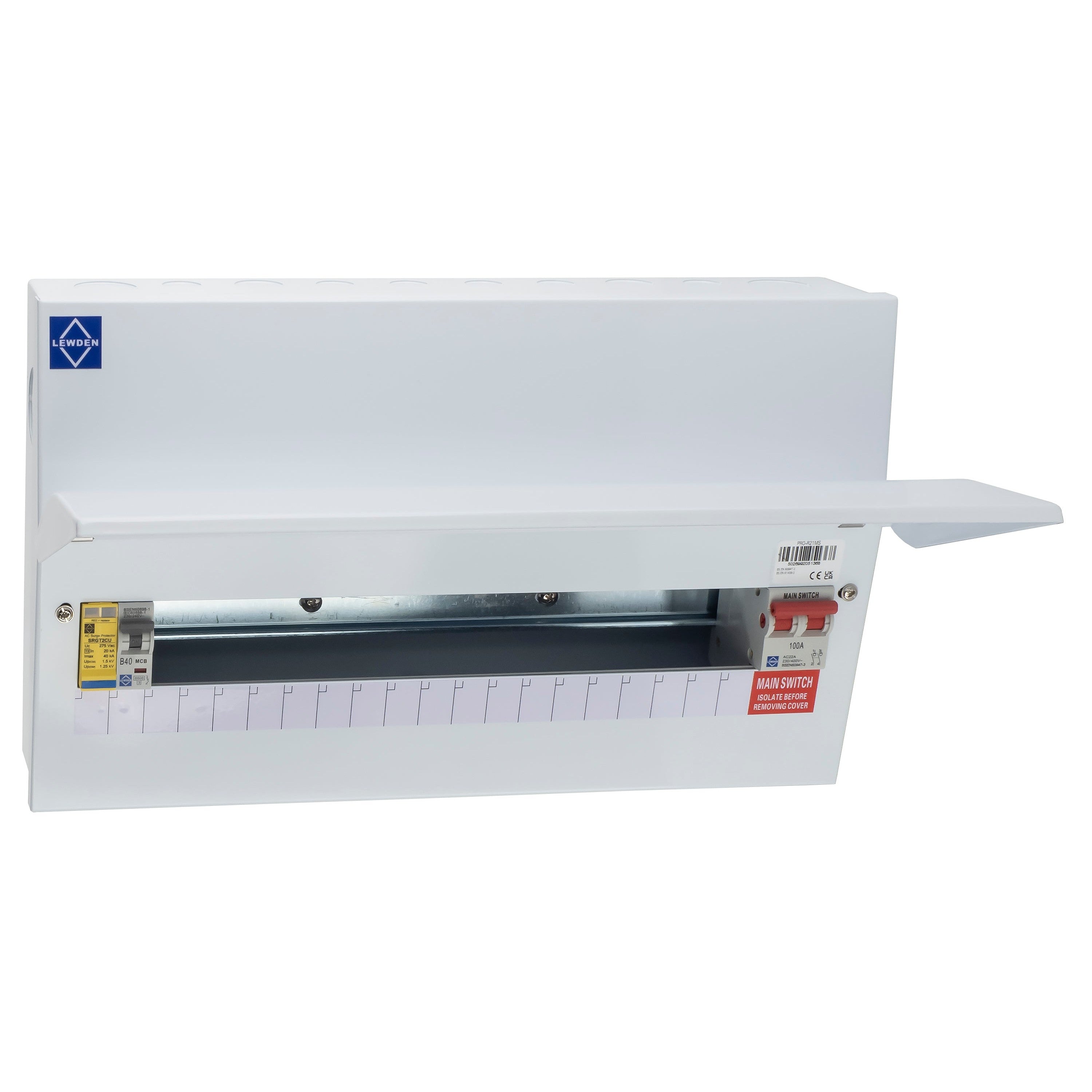 Lewden PRO-R19W-R1S 18 Way RCBO Consumer Unit with Surge Protection