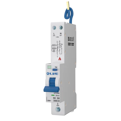 Live Electrical 6kA B Curve Arc Fault Detection Device AFDD with RCBO Type A