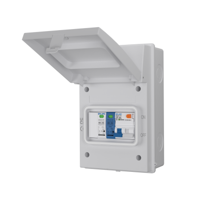 Live Electrical AGU5-SNR/W 5 Way IP65 White Metal Garage/EV Charging Unit with 40A Type A DP RCBO C Curve & 20/40kA 1P+N Surge Protective Device