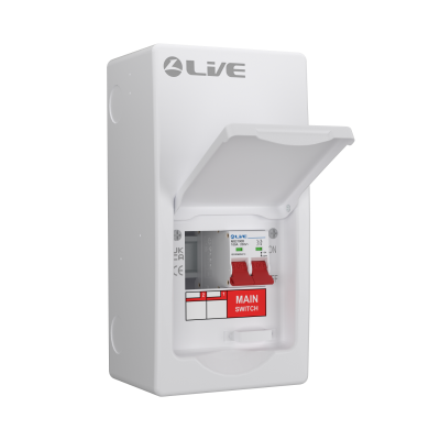 Live Electrical LSMC04/100 4 Module Metal Clad Consumer Unit c/w 100A Main Switch (2 Usable Way)