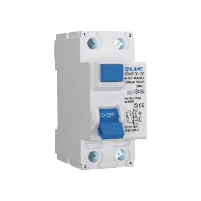 Live Electrical RDA2100-100 2 Pole 100A 100mA Type A High Immunity RCD