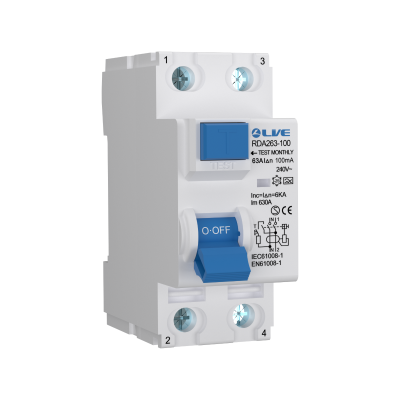 Live Electrical RDA263-100 2 Pole 63A 100mA Type A High Immunity RCD