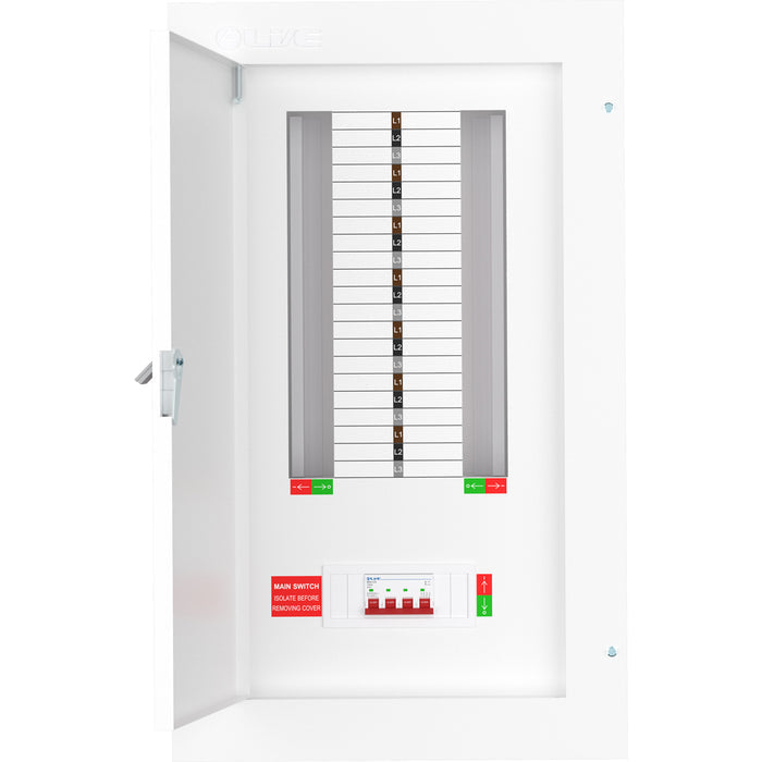 Live Electrical TPN14-125 14 Way TP&N Distribution Board with 4 Pole 125A Main Switch Incomer