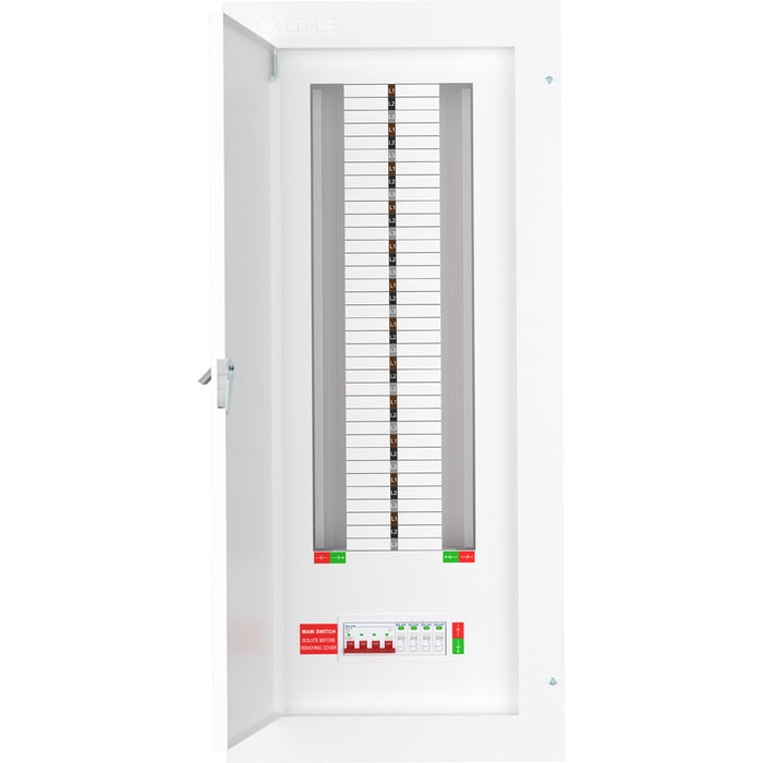 Live Electrical TPN24-125S 24 Way TP&N Distribution Board with 4 Pole 125A Main Switch Incomer & 20/40kA DP SPD