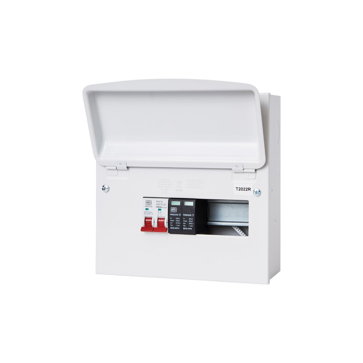 MK Sentry Y5708SMET 6 Useable Way Main Switch RCBO Consumer Unit